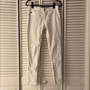 AG Adriano Goldschmied Women's White Straight Leg Jeans